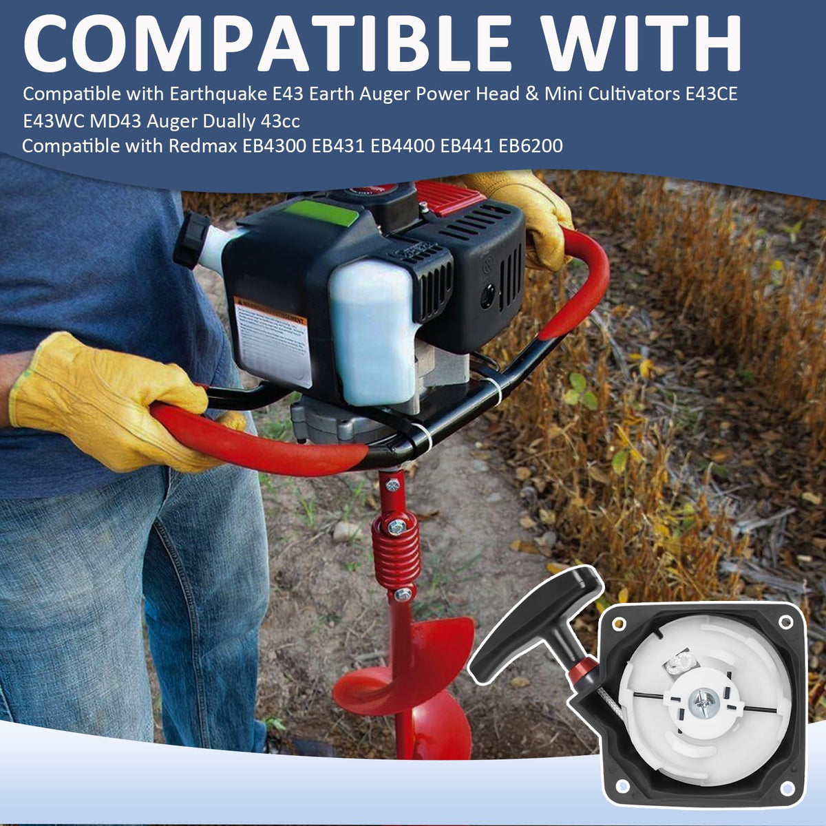 Podoy 63022 recoil pull starter with MD43 dethatcher improves setup