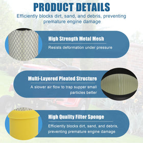 Podoy 793569 air filter engine protection; guards against dirt and debris during operation