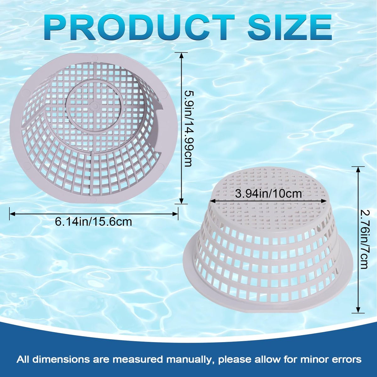 Podoy 8928 skimmer basket front view shows perfect compatibility with skimmers