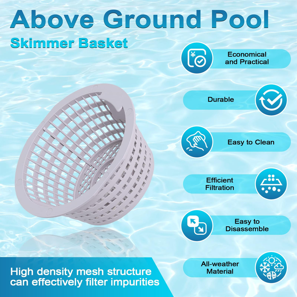 Podoy 8928 skimmer basket pack-of-2 emphasizes value and quick swaps