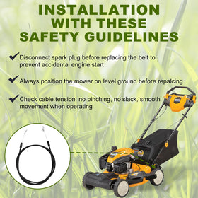 Podoy 946-05105A 63-inch conduit aids cable routing through mower chassis.