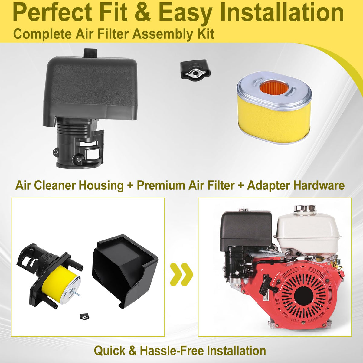 Podoy air-cleaner-box-adapter enables quick, bolt-on compatibility for GX engines