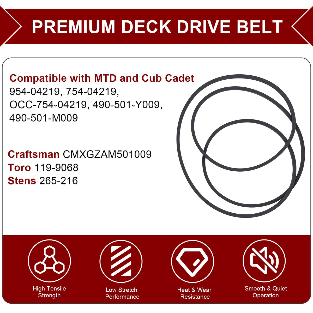 Podoy aramid cord construction emphasizes durability and stable belt tension.
