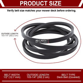 Podoy belt compatible with Cub Cadet 46-inch decks for smooth mowing tasks.