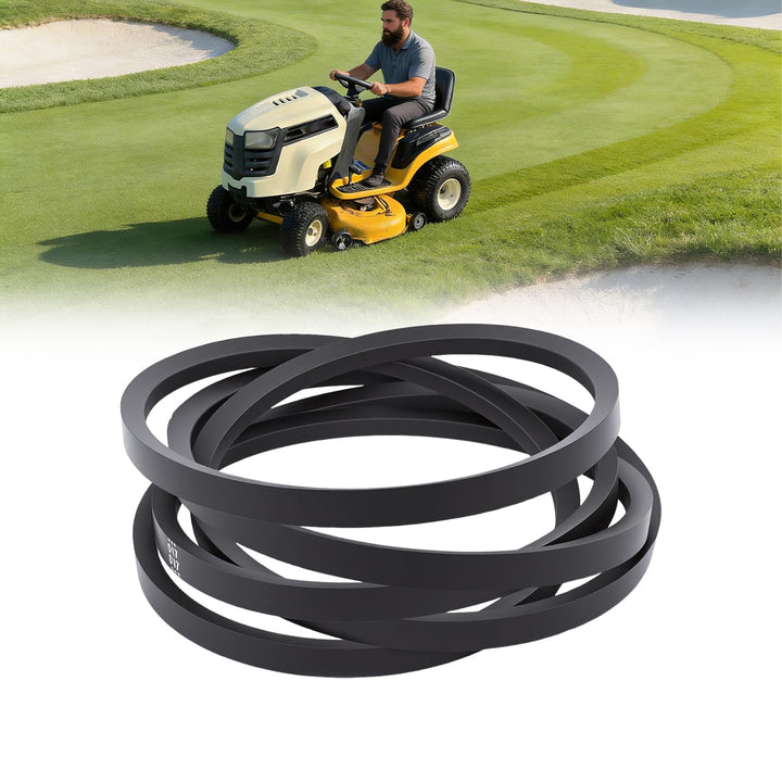 Podoy deck drive belt fitting 1/2 x 103-1/4 inches for 46-inch decks, showing proper fit and alignment.