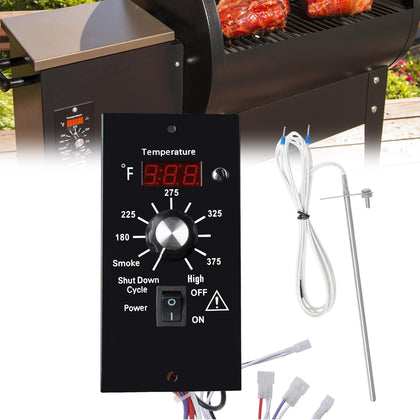 Podoy digital thermostat kit LED display shows precise grilling temps for Traeger users