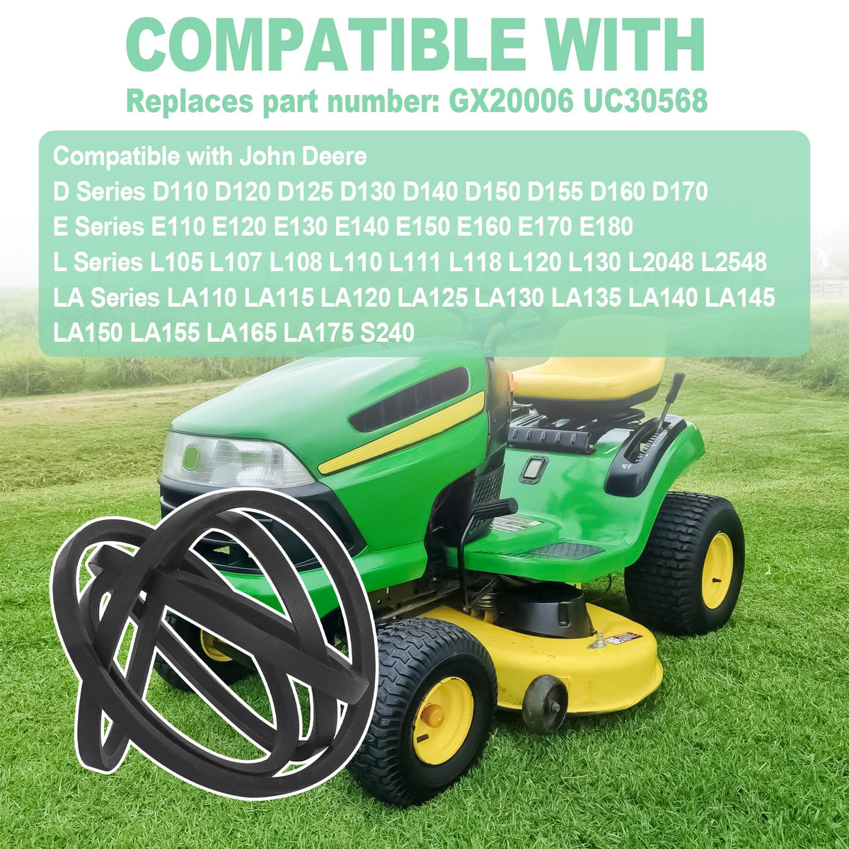 Durable, wear-resistant Podoy GX20006 belt for long mower life
