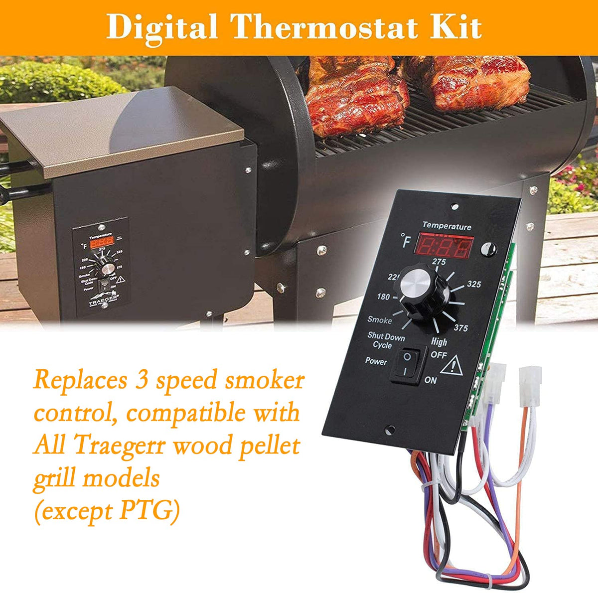 Podoy large knob simplifies precise temperature tweaks while grilling