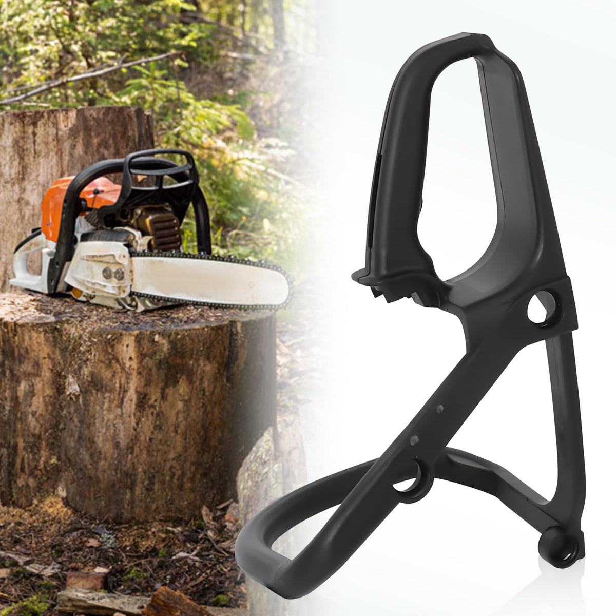 Podoy handle installation close-up, tool-free replacement.