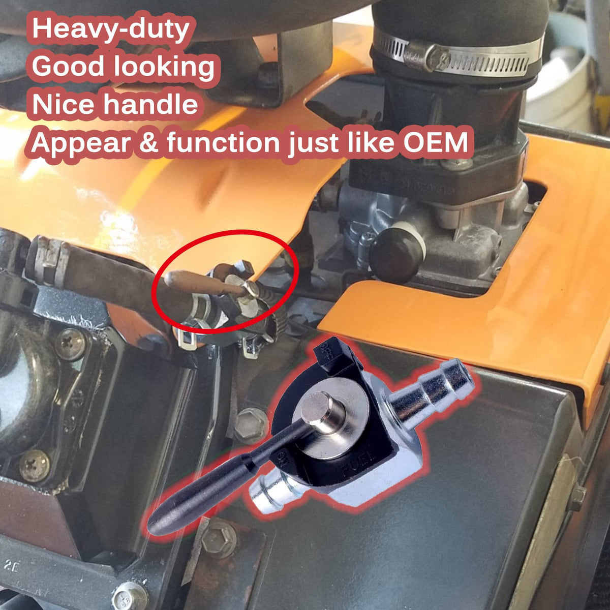 Podoy quick-disconnect fuel line compatibility for fast setups.