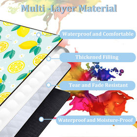 Poedist 80x80 inch mat provides ample space for six to eight adults.
