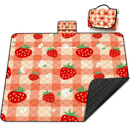 Poedist extra-large picnic blanket folded compactly for easy transport.