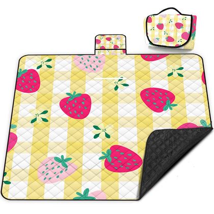 Poedist extra-large picnic blanket waterproof top view for ample seating.