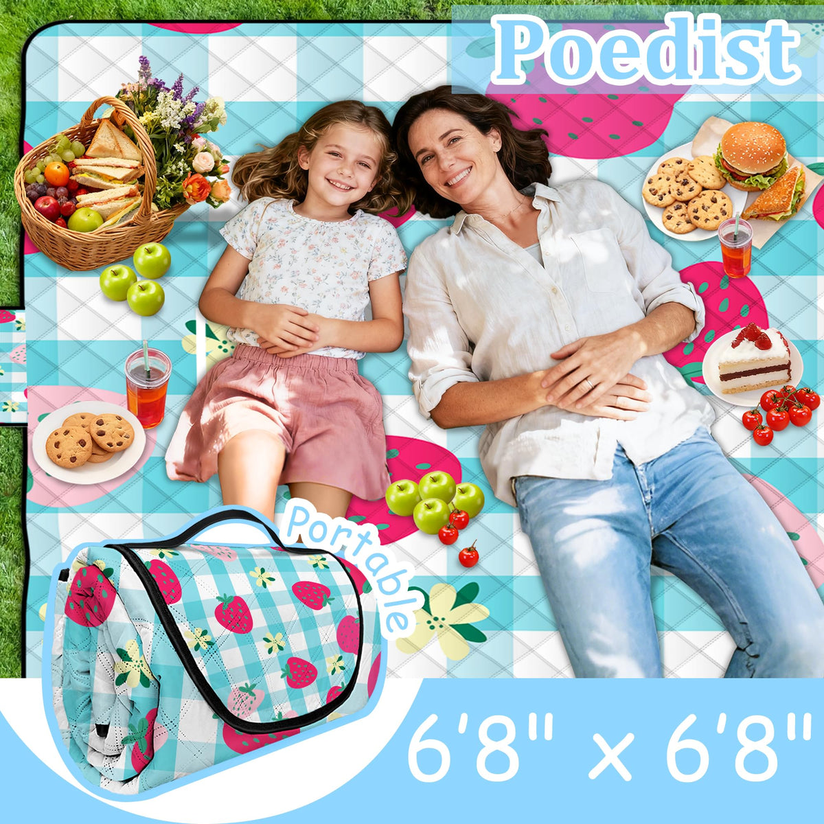 Poedist indoor-outdoor play surface doubles as a soft crawling mat.