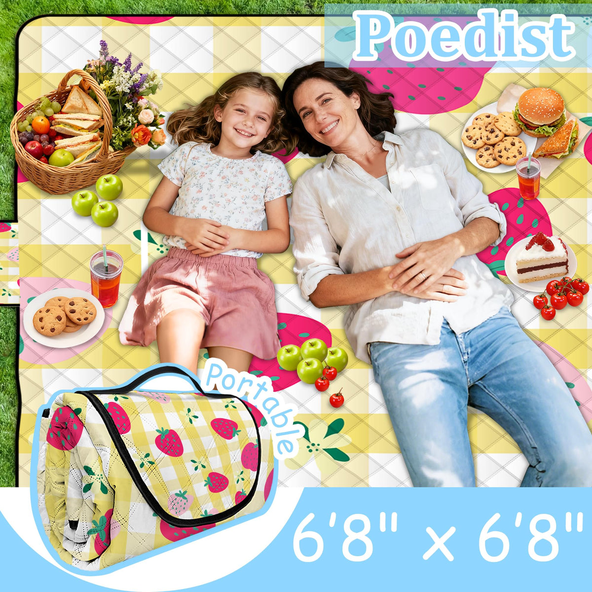 Poedist 6-8 adults capacity blanket ideal for families.
