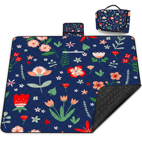 Poedist extra-large picnic blanket folded for compact carry and quick storage.