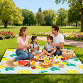 Poedist picnic blanket folded compact for easy carrying.