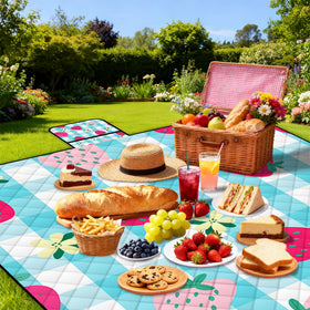 Poedist versatile outdoor blanket for beach, park, camping, or events.