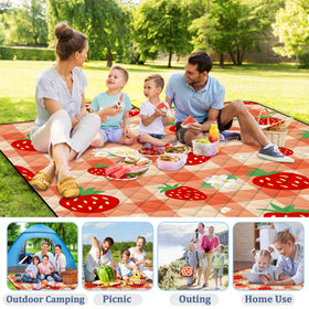 Poedist versatile outdoor blanket laid out for park activities.