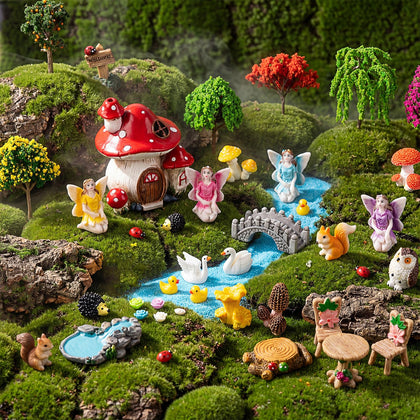 Poen fairy garden mushroom house enhances mini landscapes for cozy displays