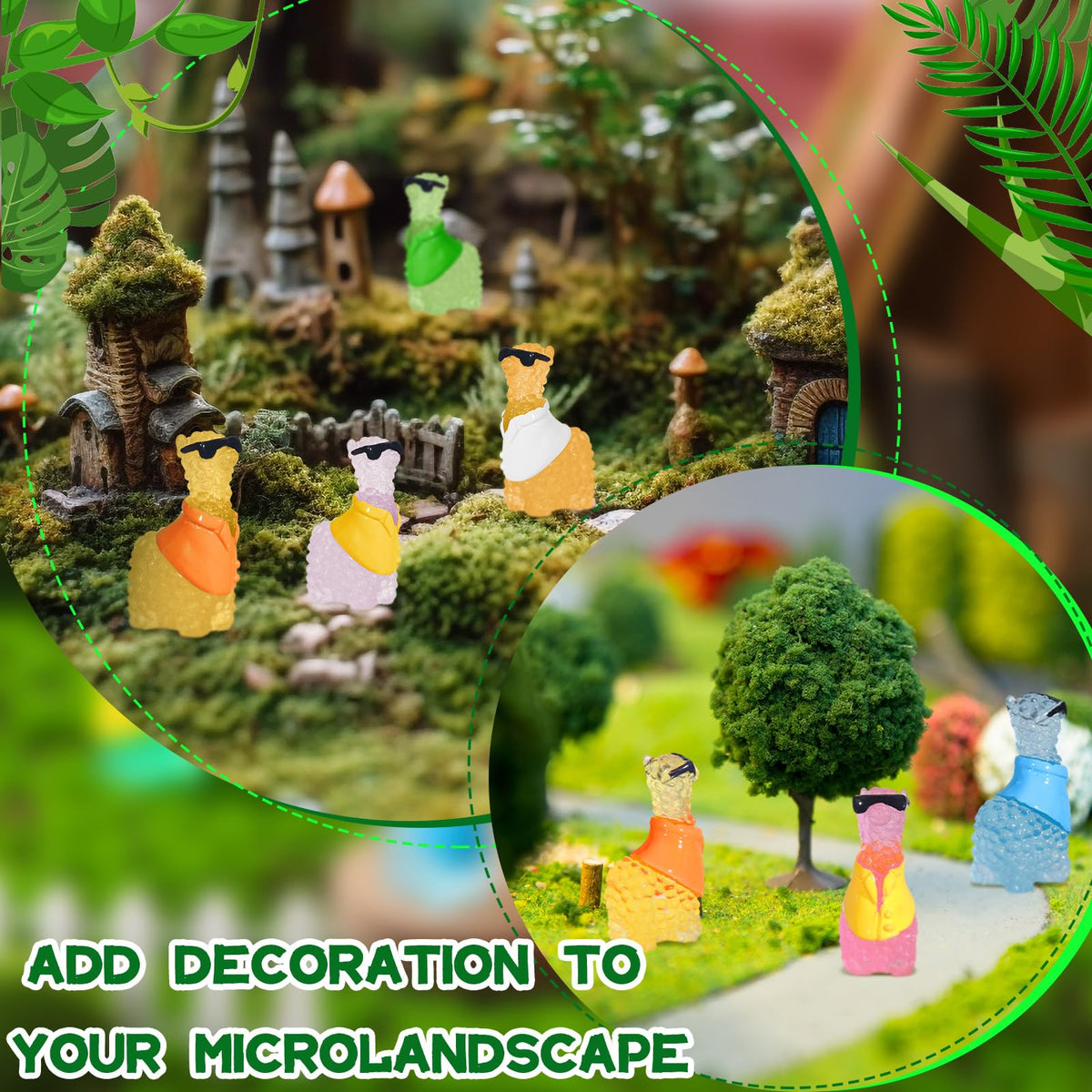 Poen resin alpaca miniatures for aquariums and terrariums