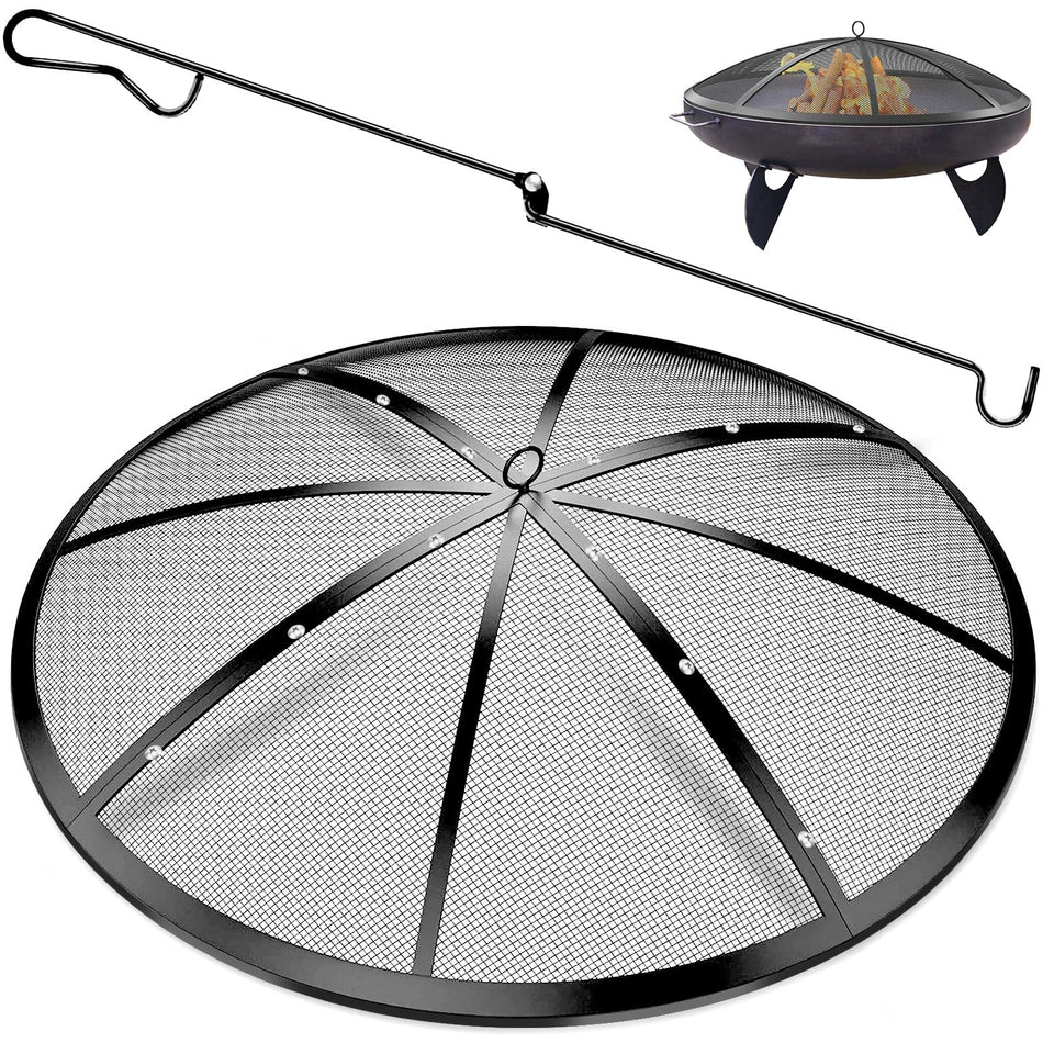 POEPRH 36-inch spark screen fits snugly for safer backyard fires