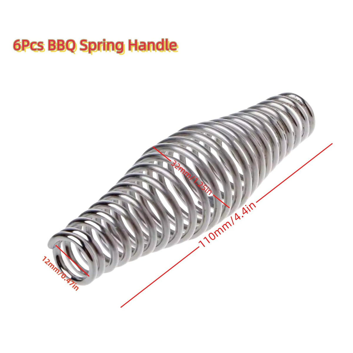 POFUIERKN stainless-steel BBQ handle spring close-up shows ergonomic grip.