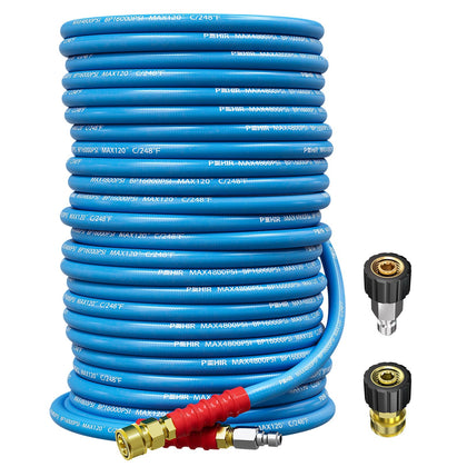 POHIR 100ft pressure washer hose extended for wide-area cleaning