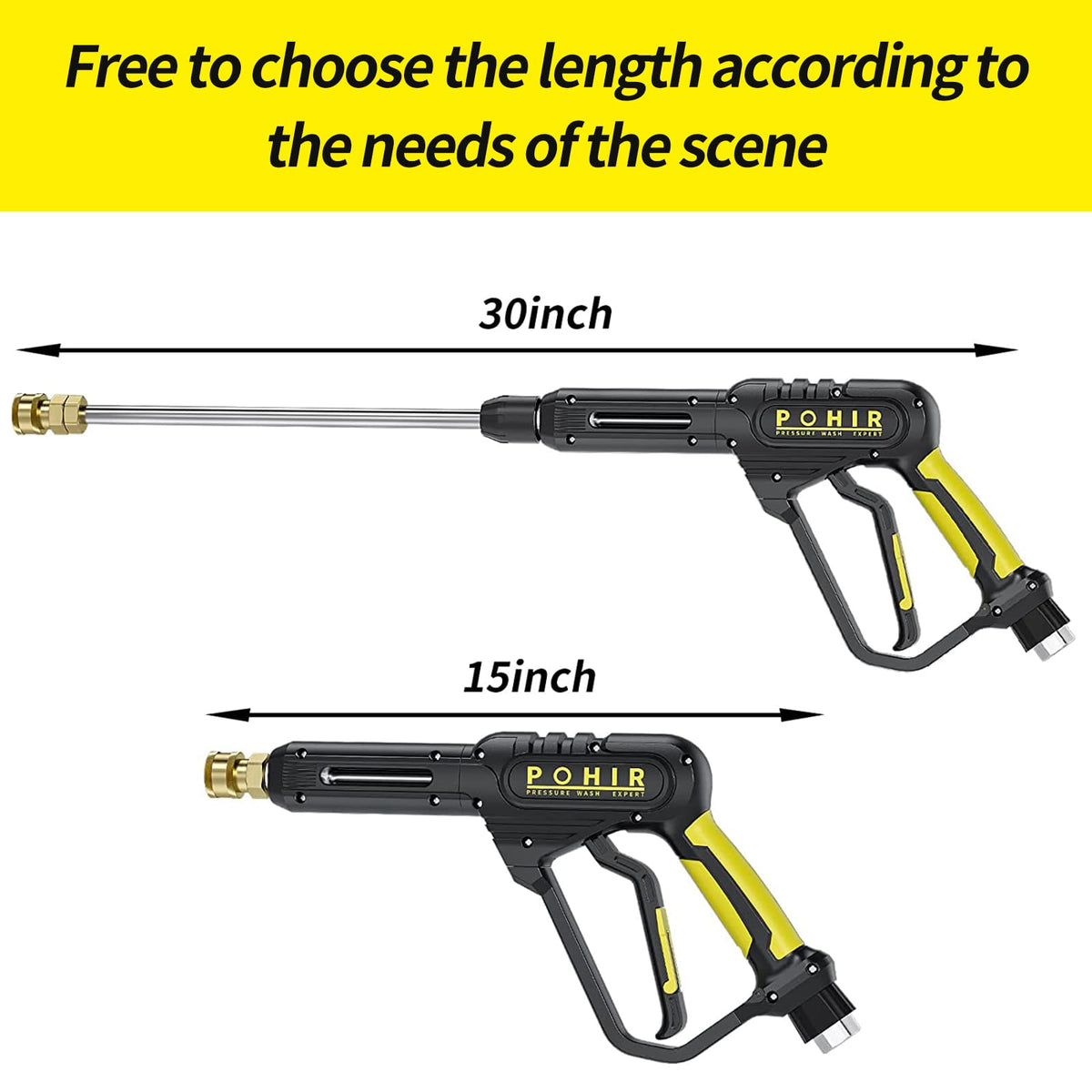 POHIR 15-inch extension wand extends reach for hard-to-access spots.
