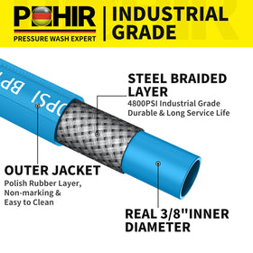 POHIR 3-8 inch ID hose with quick-connect ends for fast hookups