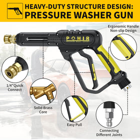 POHIR 50ft power washer hose resists kinks and corrosion for lasting use