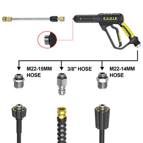 POHIR extension wand extended to reach high surfaces and tight spaces