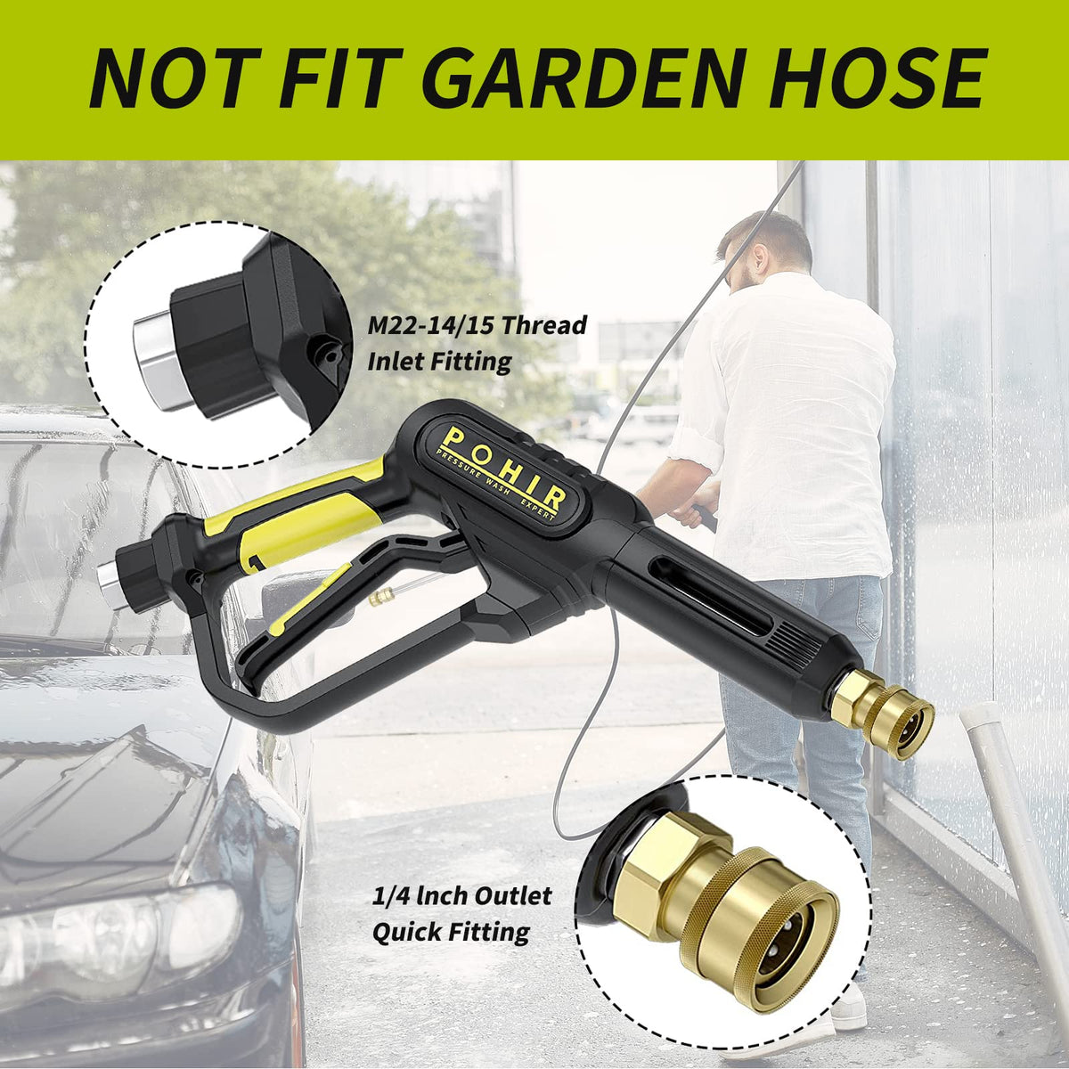 POHIR M22 14mm converging fitting for direct hose connection