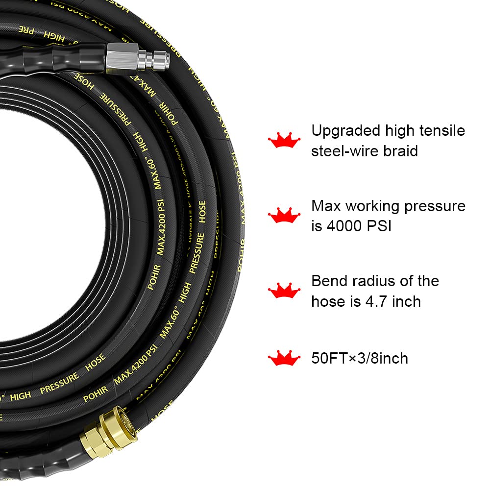 POHIR 4200 psi capability handles tough cleaning tasks.