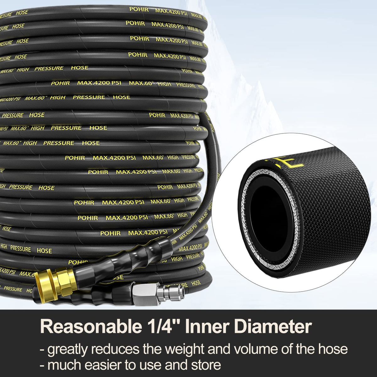 POHIR maximum burst rating up to 16000 psi for high-demand jobs.