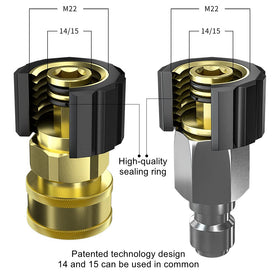 POHIR M22 14mm female to 3/8 inch male plug ensures secure connections