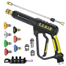 POHIR pressure washer gun shown with 3600 PSI capability for tough outdoor cleaning tasks