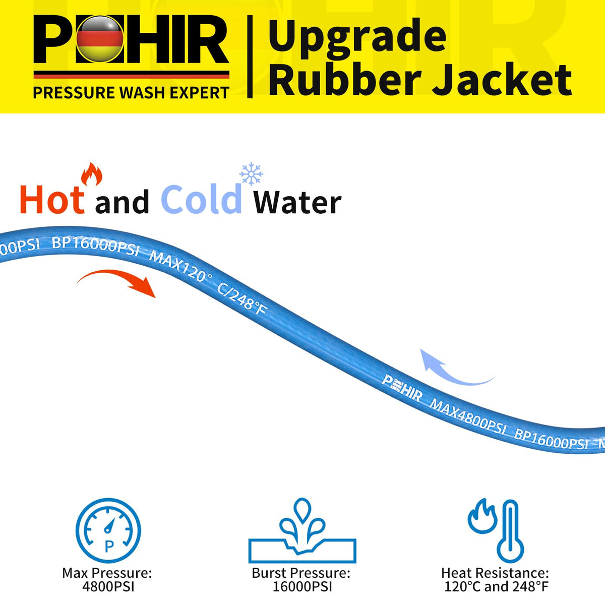 POHIR steel wire braided hose resists twisting under high pressure