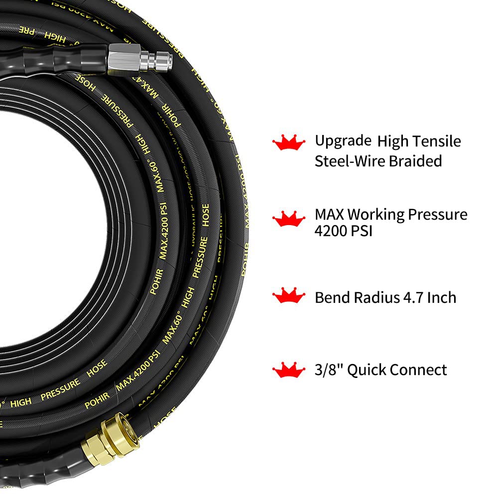 POHIR swivel to 3/8 quick connector enables fast attachment.