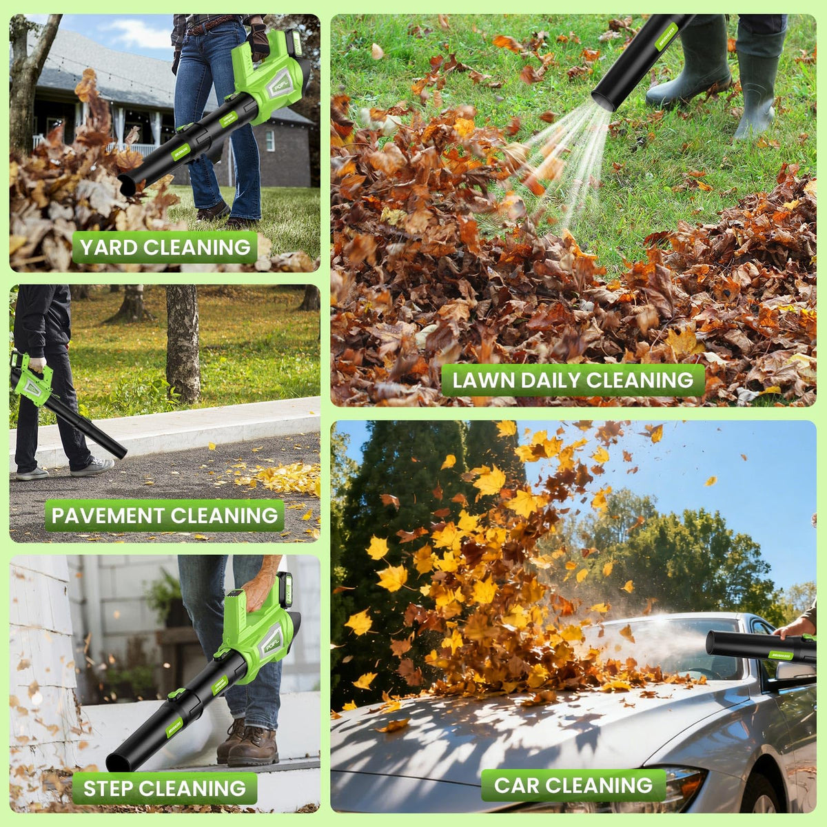 POIFL leaf blower in use on a driveway for versatile outdoor cleanup