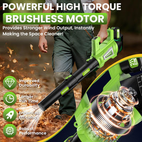 POIFL leaf blower tubes extended for improved reach and edge cleaning