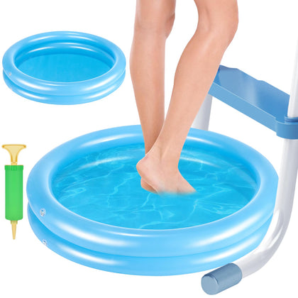 POILKMNI 2-pack blue inflatable pool foot bath basins for clean pool entries.