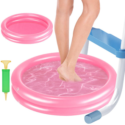 POILKMNI 2-pack pink inflatable foot bath basin for pool entry keeps debris out