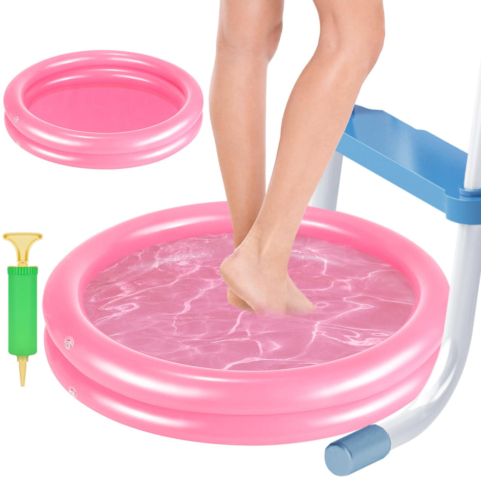 POILKMNI 2-pack pink inflatable foot bath basin for pool entry keeps debris out