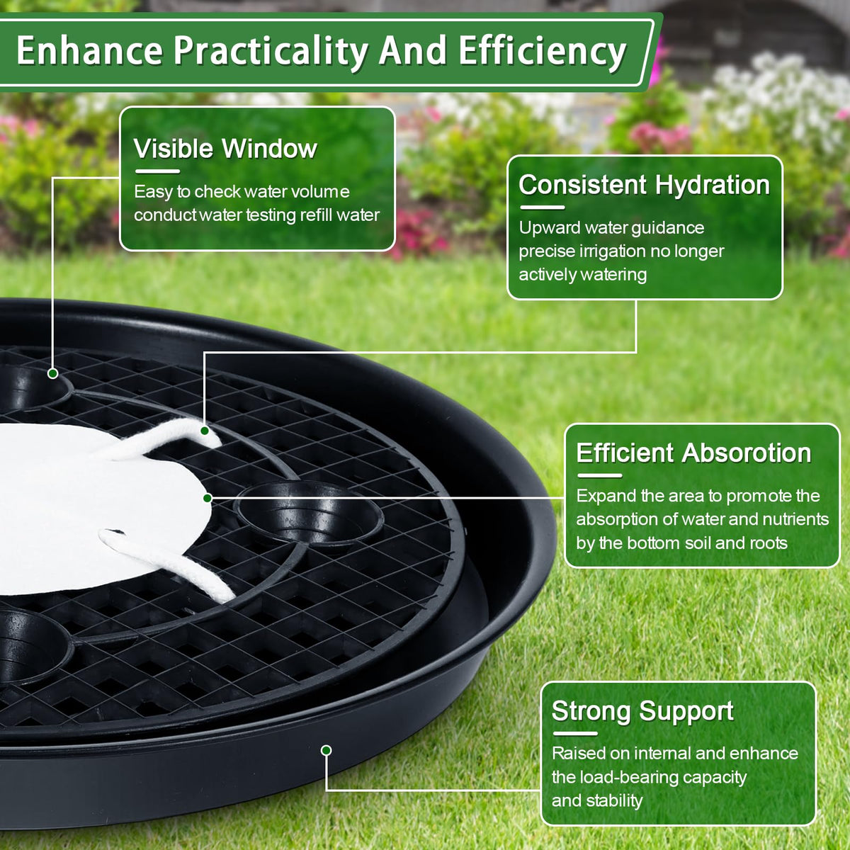POILKMNI absorption pad 5-inch improves water uptake in fabric pots.