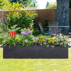 POILKMNI assembled dimensions 66x18x65 inches fit raised beds easily.