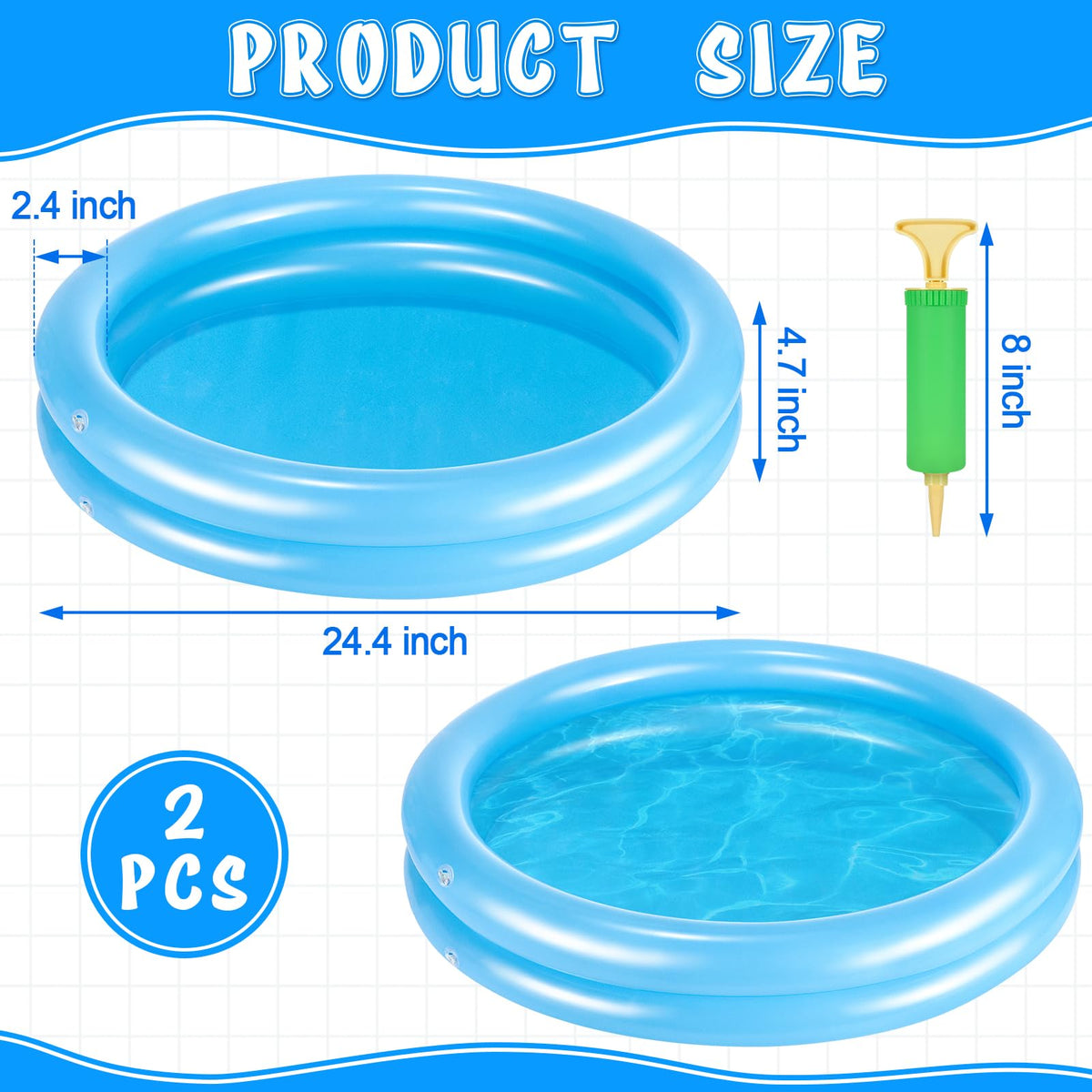 POILKMNI blue foot bath inflates for quick pool entry prep.