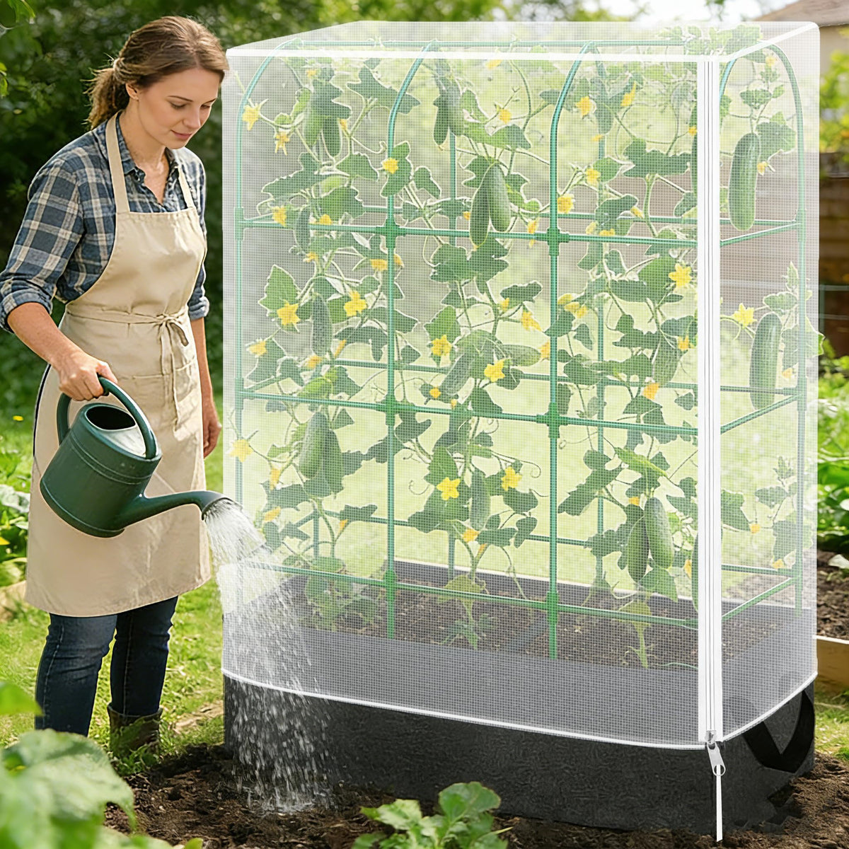 POILKMNI breathable mesh close-up shows air and light passage for healthy growth