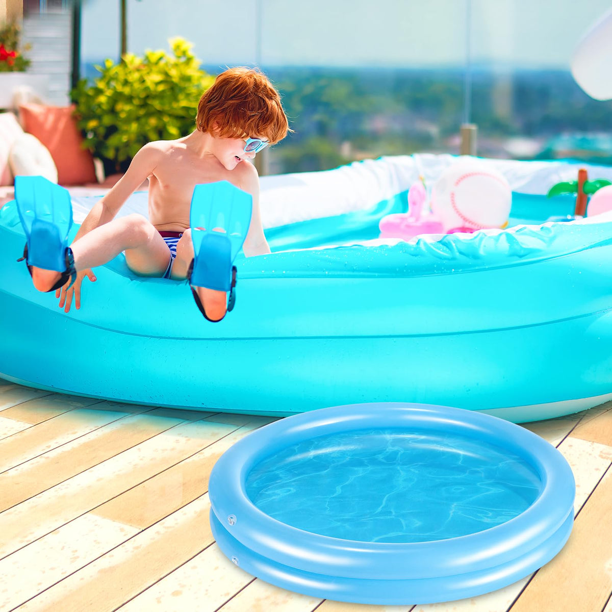 POILKMNI durable PVC foot bath keeps debris out.