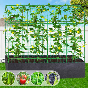 POILKMNI 61-gallon grow bags promote robust root growth and drainage.